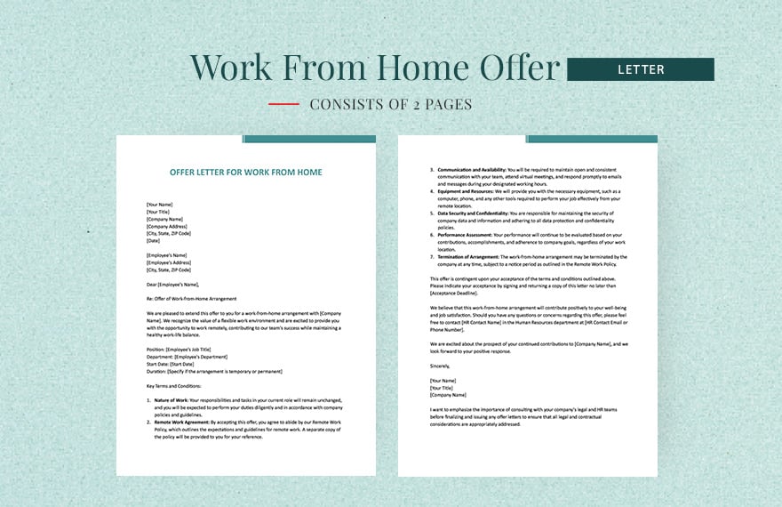 Offer Letter For Work From Home