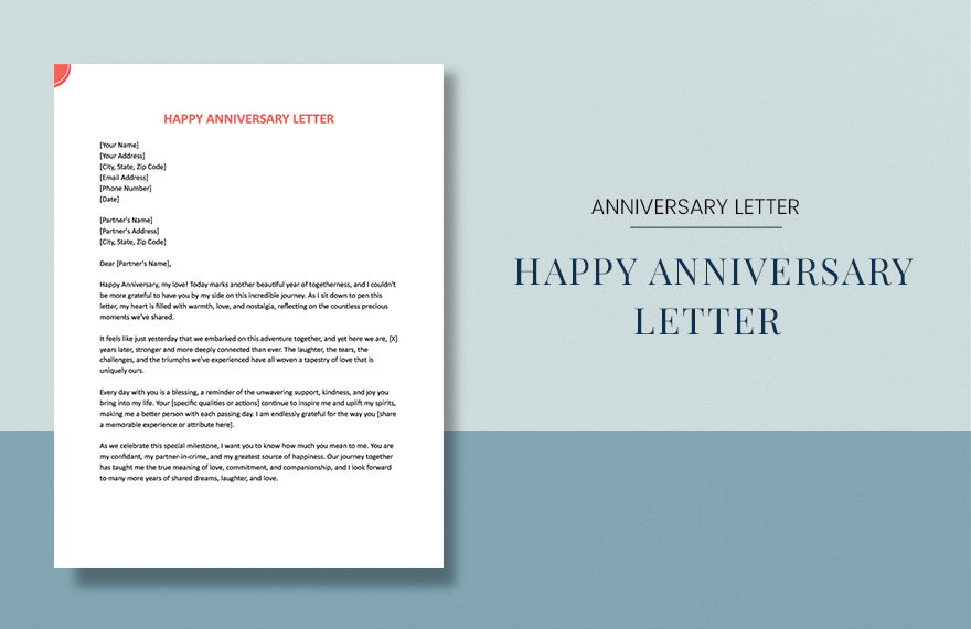 Happy Anniversary Letter