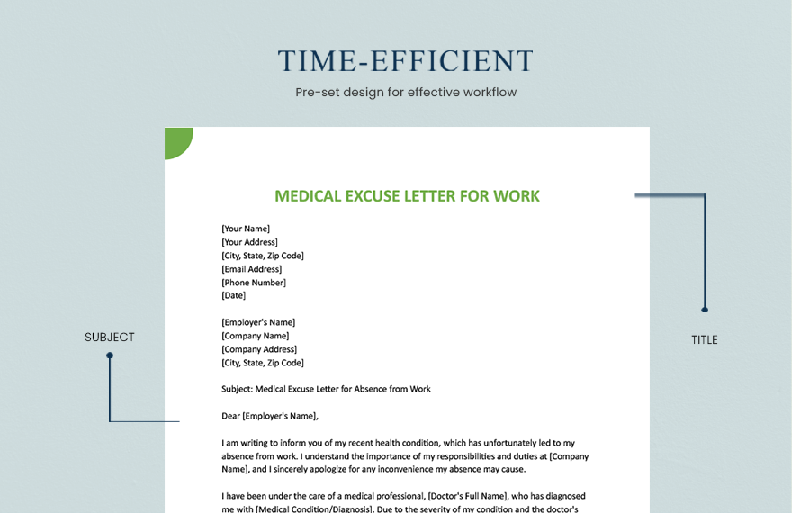 Medical Excuse Letter For Work