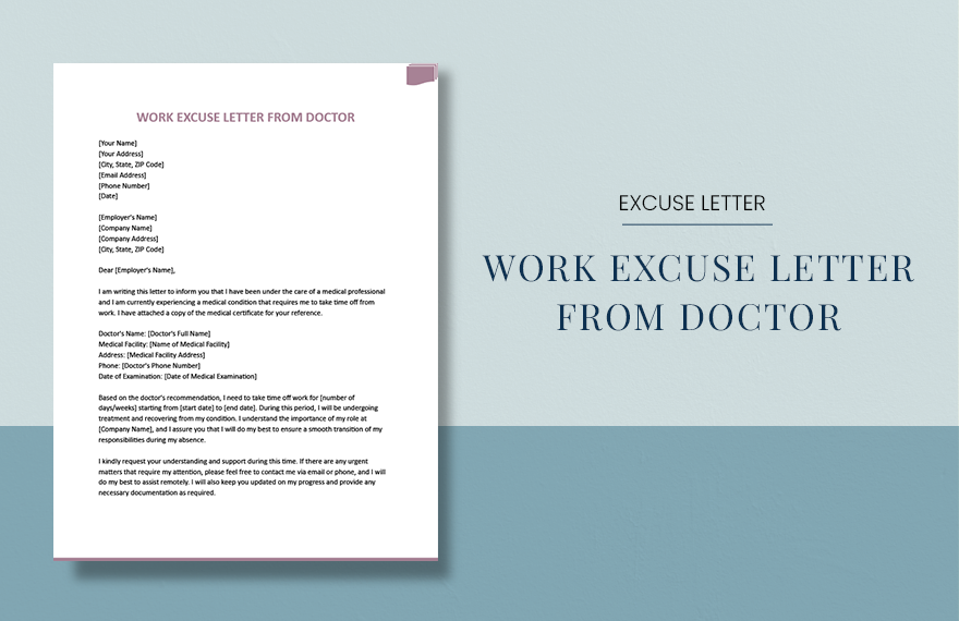 Work Excuse Letter From Doctor