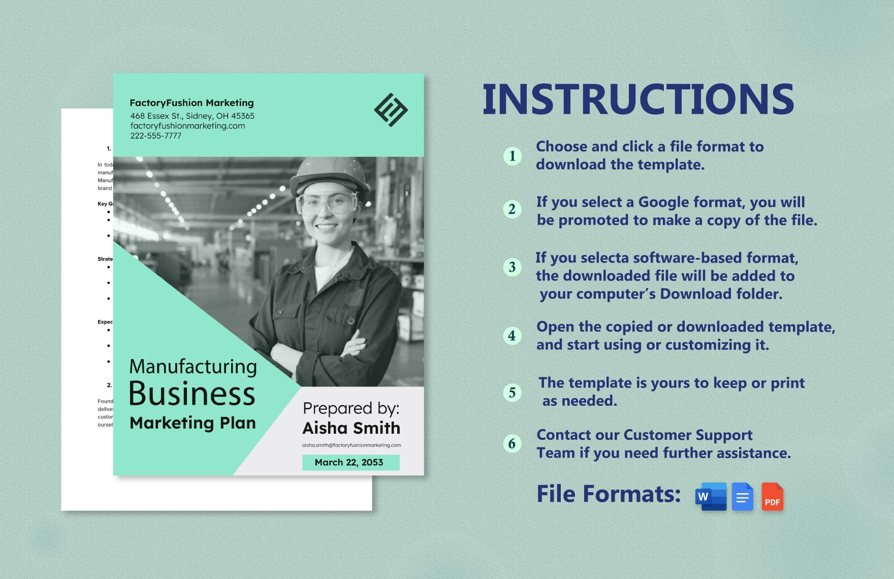 Manufacturing Business Marketing Plan Template