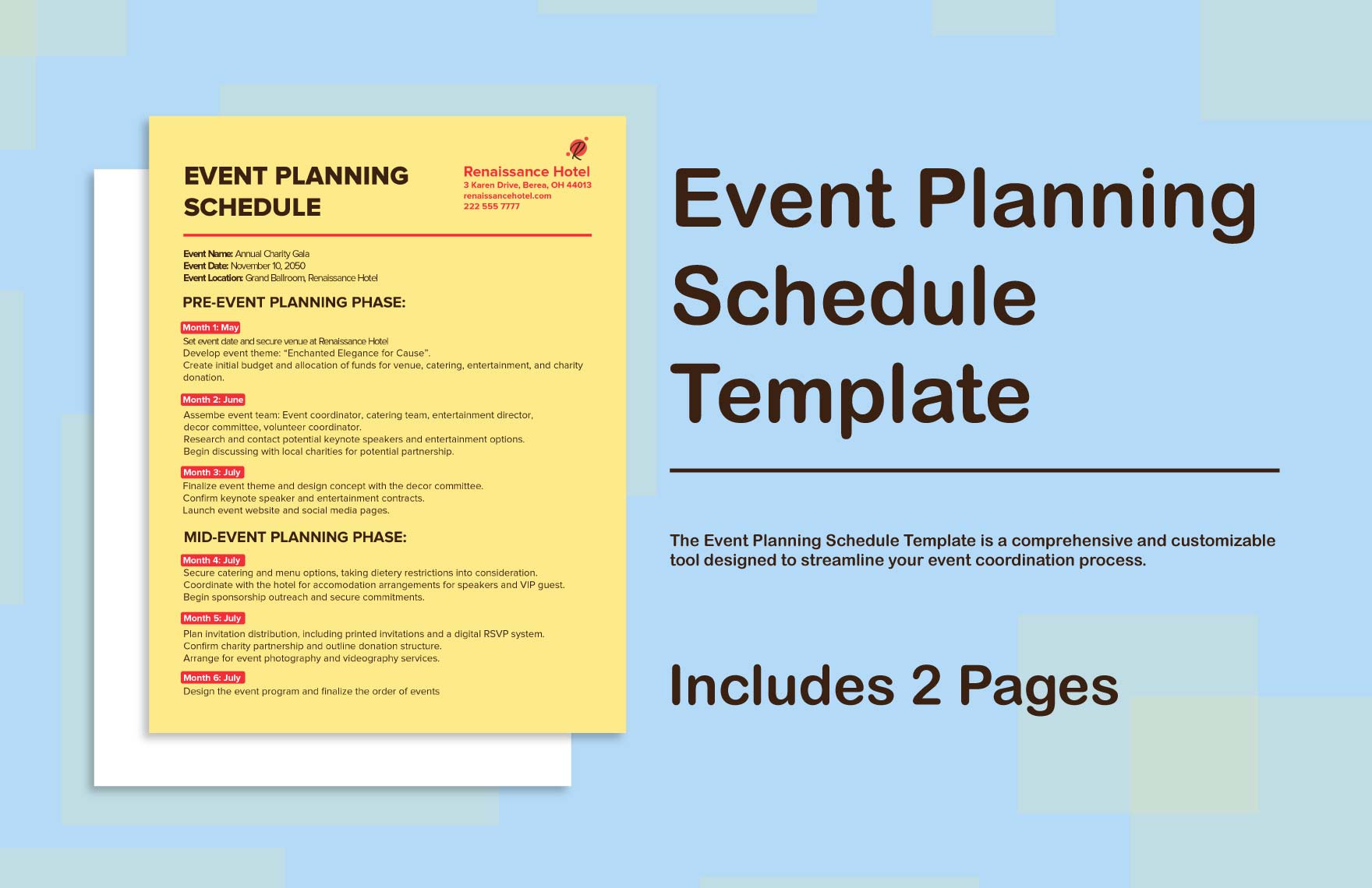 Event Planning Schedule Template