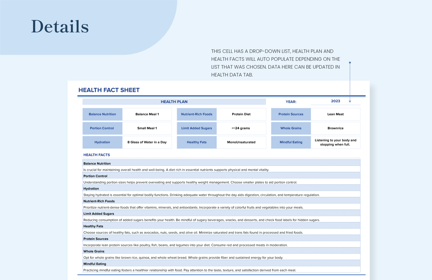 Health Fact Sheet Template
