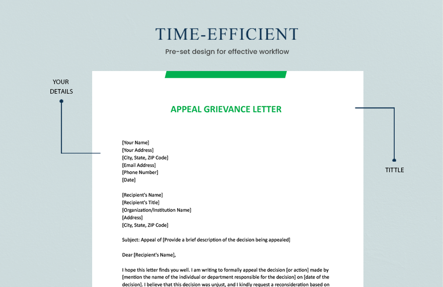 Appeal Grievance Letter