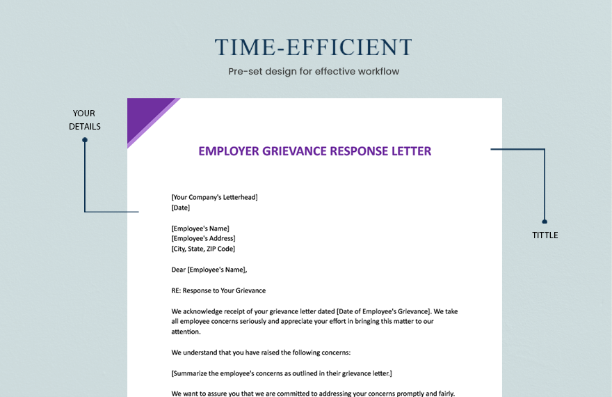 Employer Grievance Response Letter
