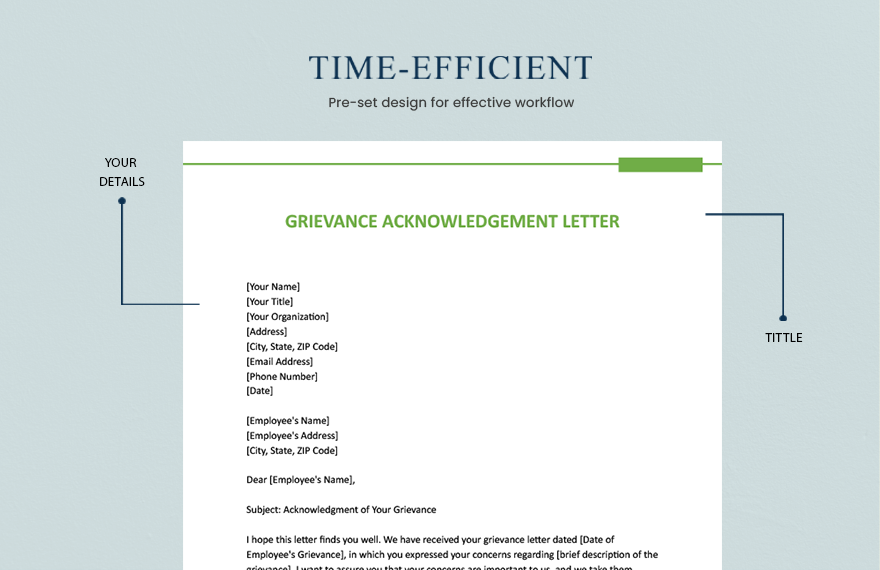Grievance Acknowledgement Letter