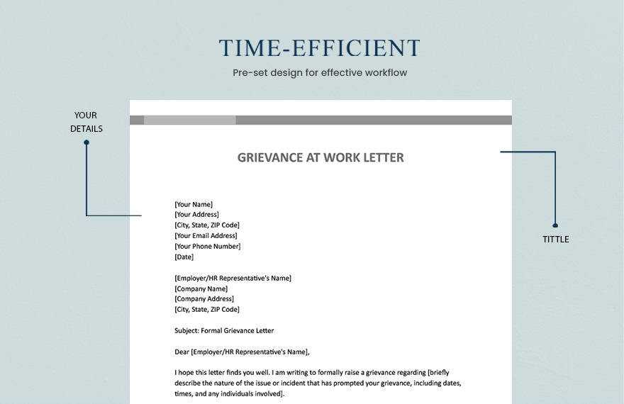 Grievance At Work Letter