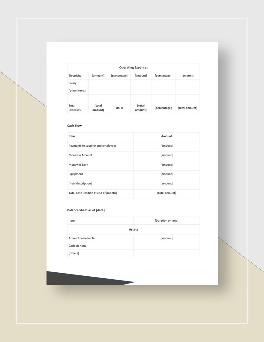 Company Monthly Management Report Template