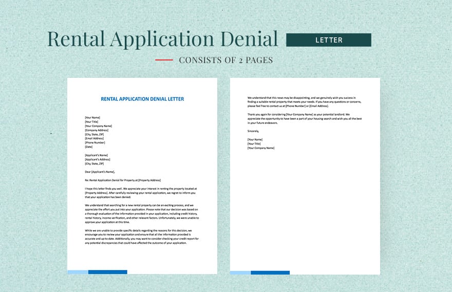 Rental Application Denial Letter