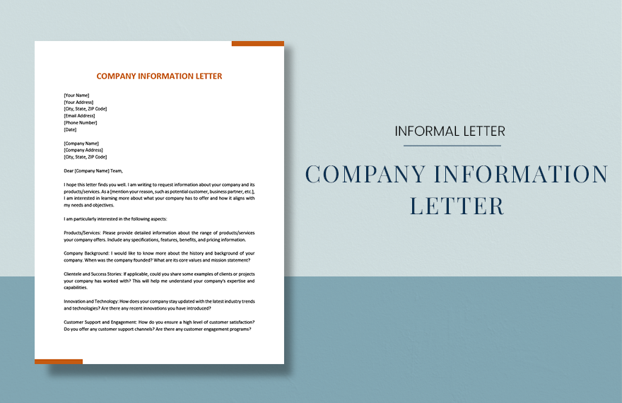 Company Information Letter in Word, Google Docs, PDF, Apple Pages