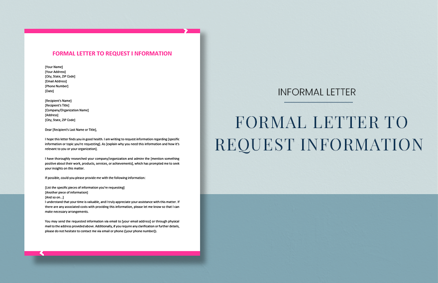 Formal Letter To Request Information