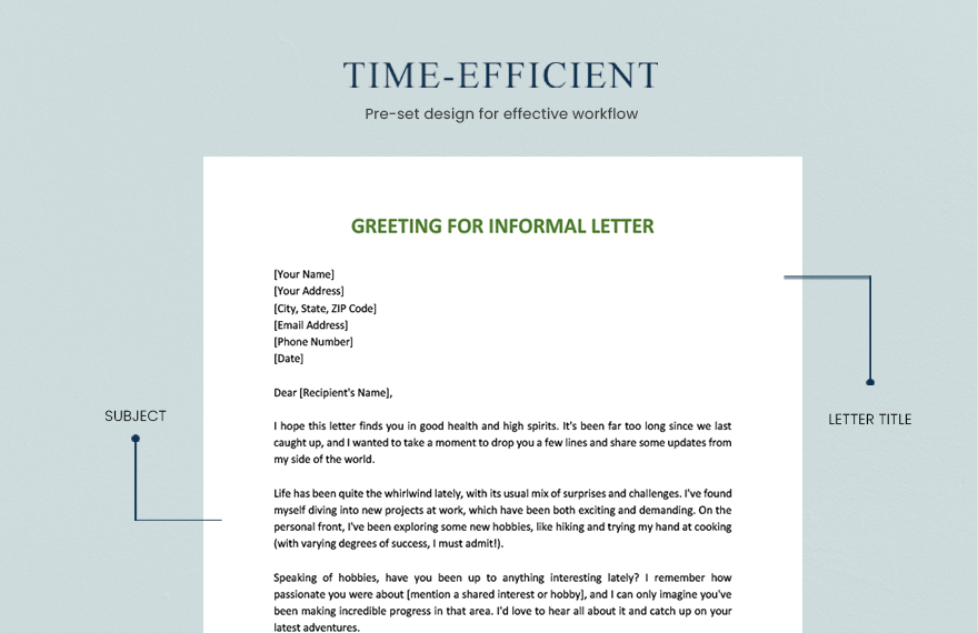 Greeting For Informal Letter