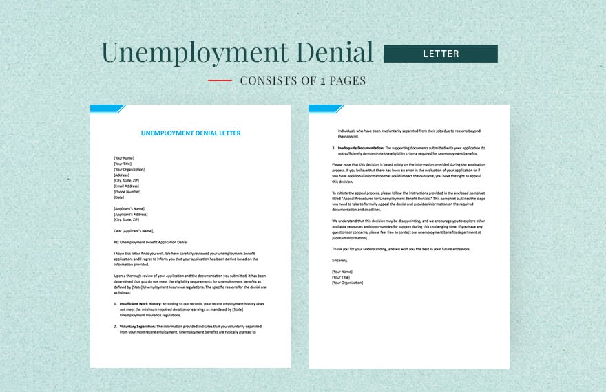 Free Unemployment Denial Letter
