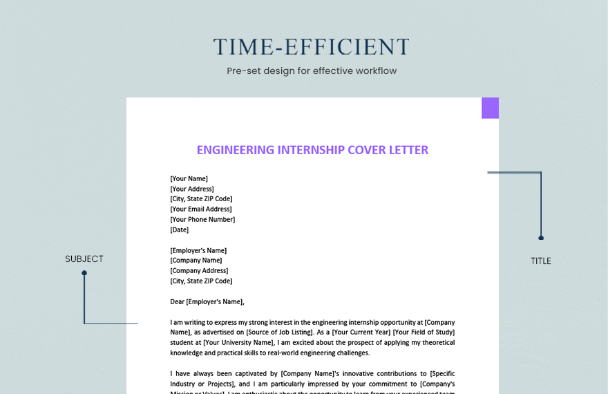 Engineering Internship Cover Letter