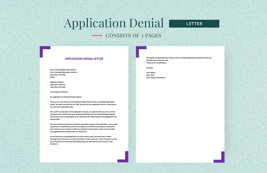 Application Denial Letter