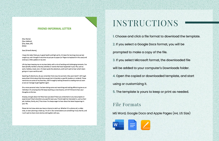 Free Friend Informal Letter Download In Word Google Docs Apple 
