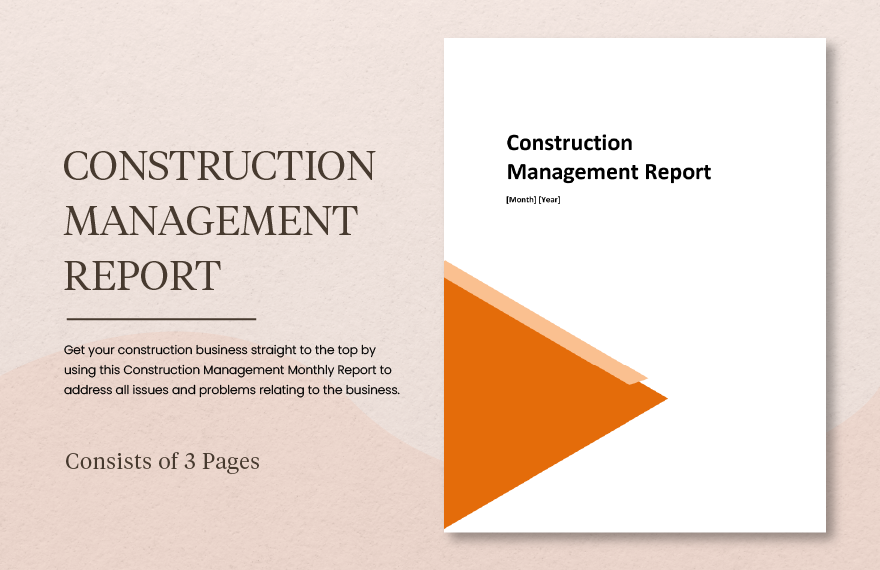 Construction Management Report Template in Word, Google Docs, Apple Pages