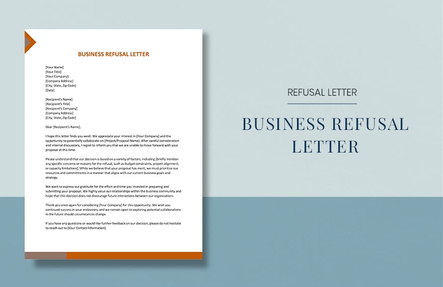 Free Business Refusal Letter