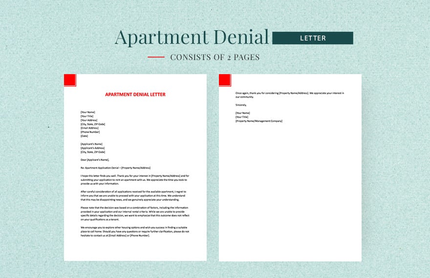 Apartment Denial Letter