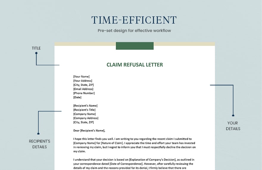 Claim Refusal Letter