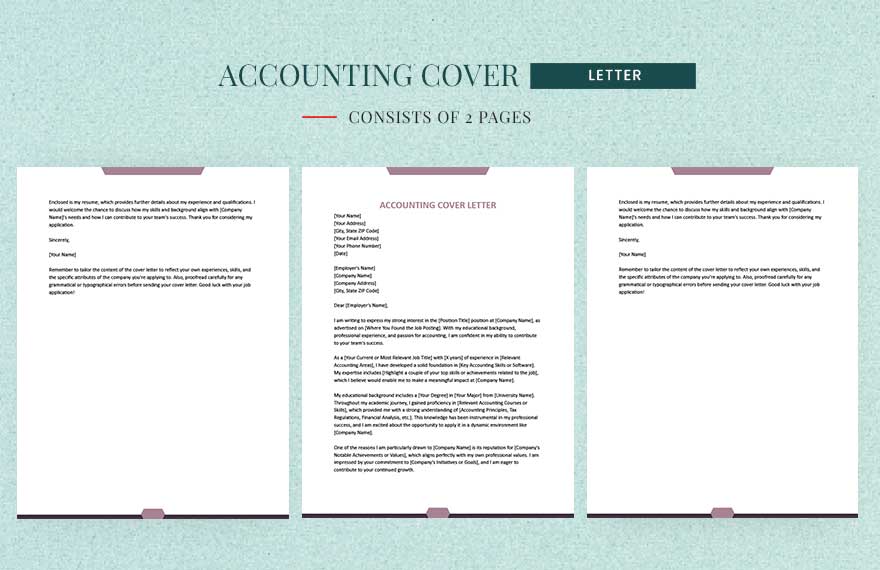 Accounting Cover Letter in Word, Google Docs, Apple Pages