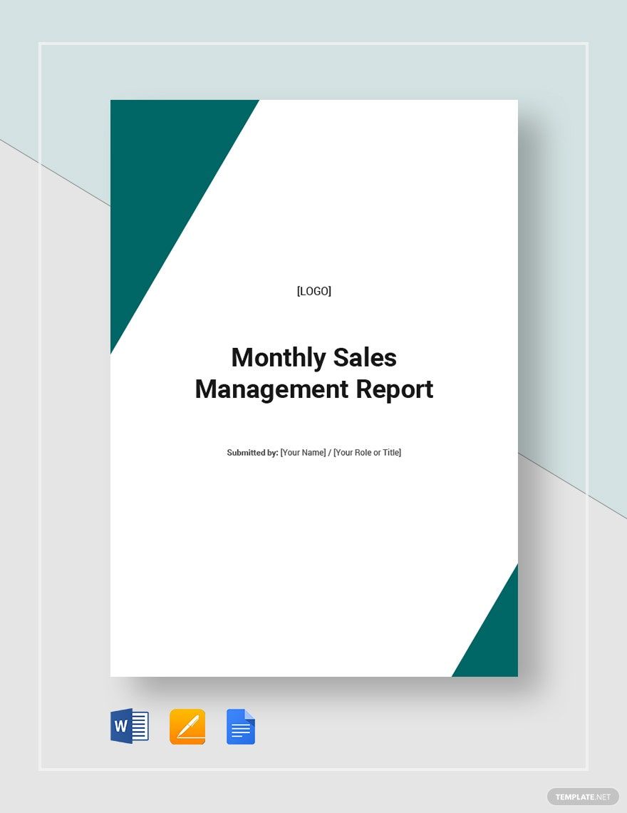 Monthly Sales Management Report Template in Word, Google Docs, Apple Pages