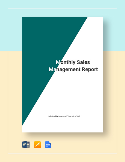 monthly sales management report