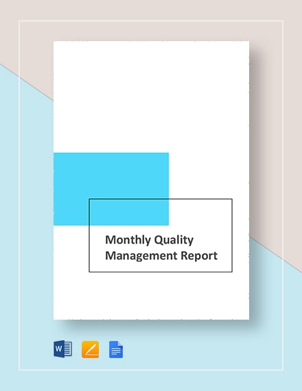 monthly quality management report