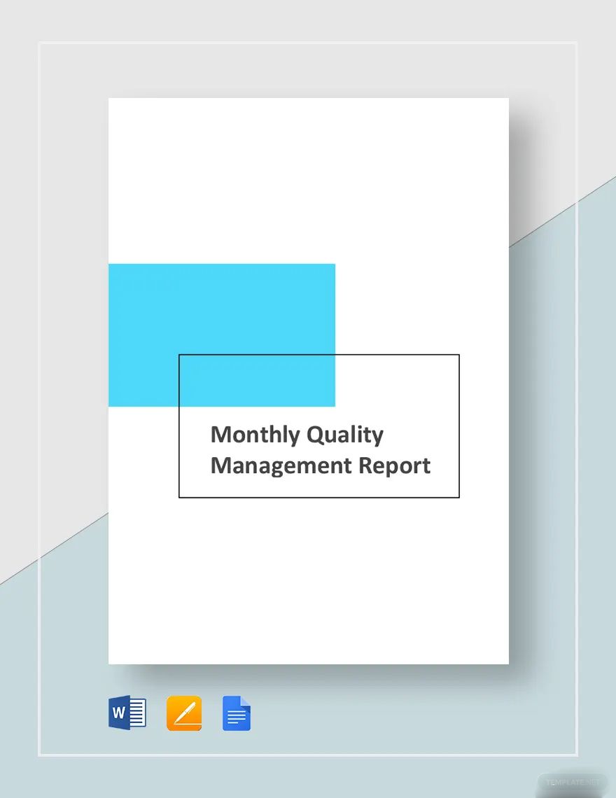 Monthly Quality Management Report Template