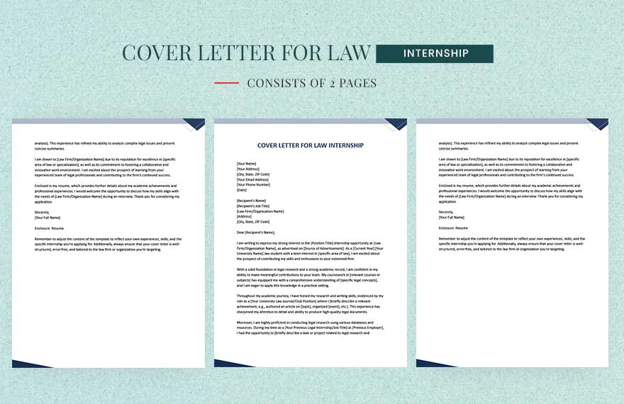 Free Cover Letter For Law Internship