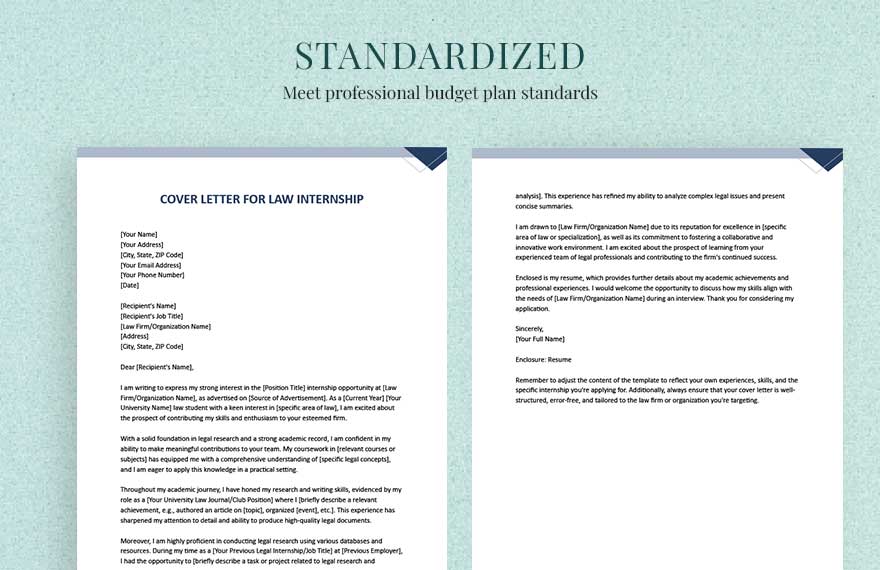 Cover Letter For Law Internship