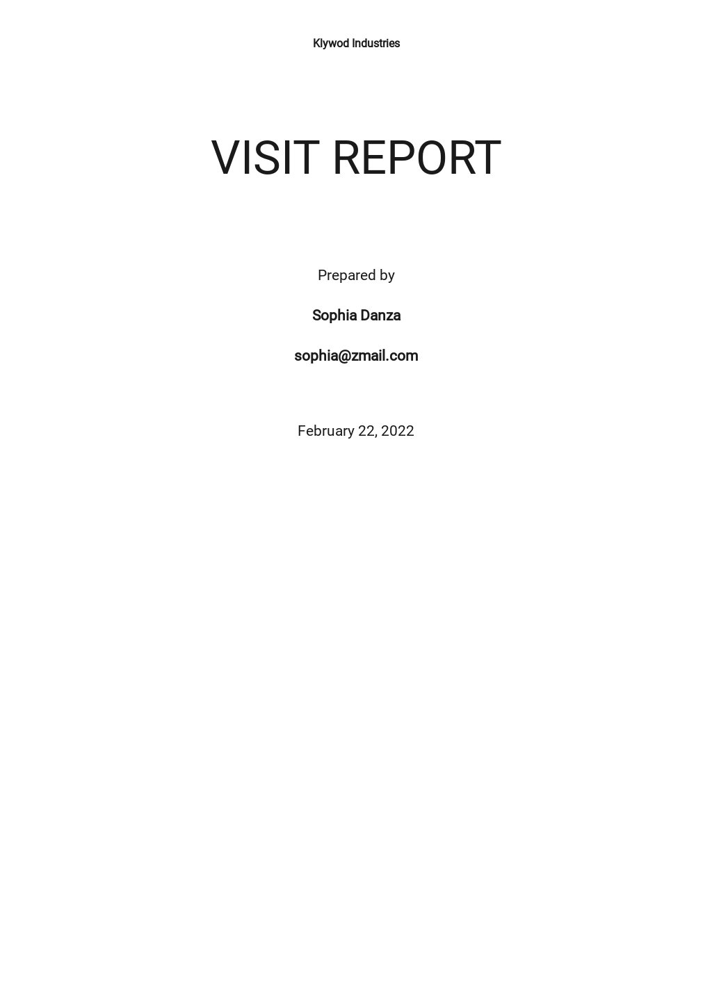 industrial visit report writing format