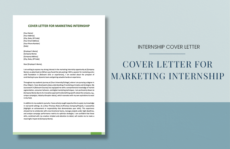 Cover Letter For Marketing Internship