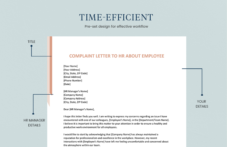 Complaint Letter to HR About Employee