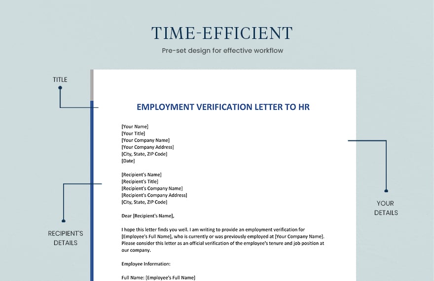 Employment Verification Letter to HR