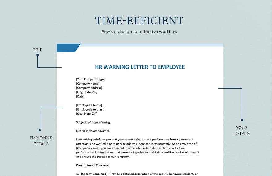 HR Warning Letter to Employee