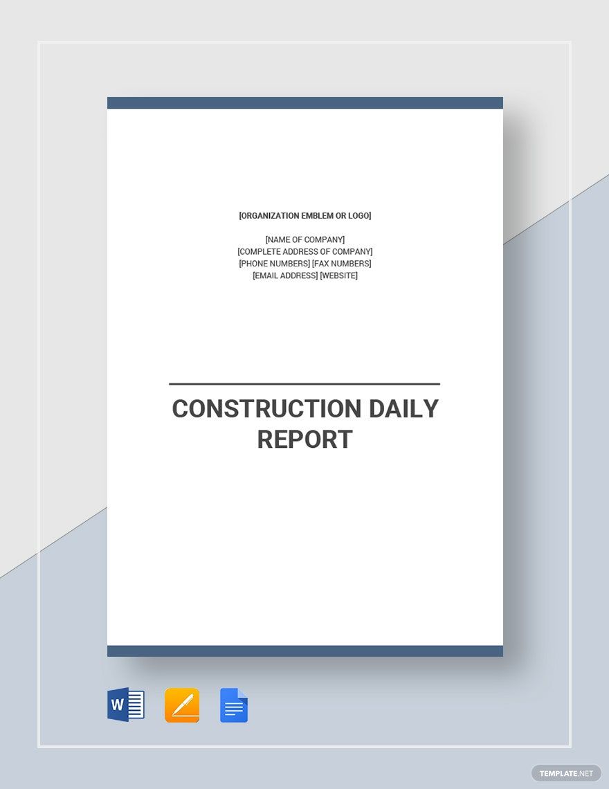 Construction Daily Report Template