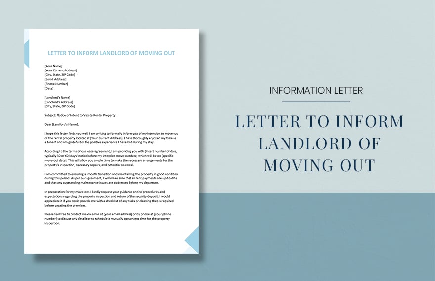 Letter to Inform Landlord of Moving Out