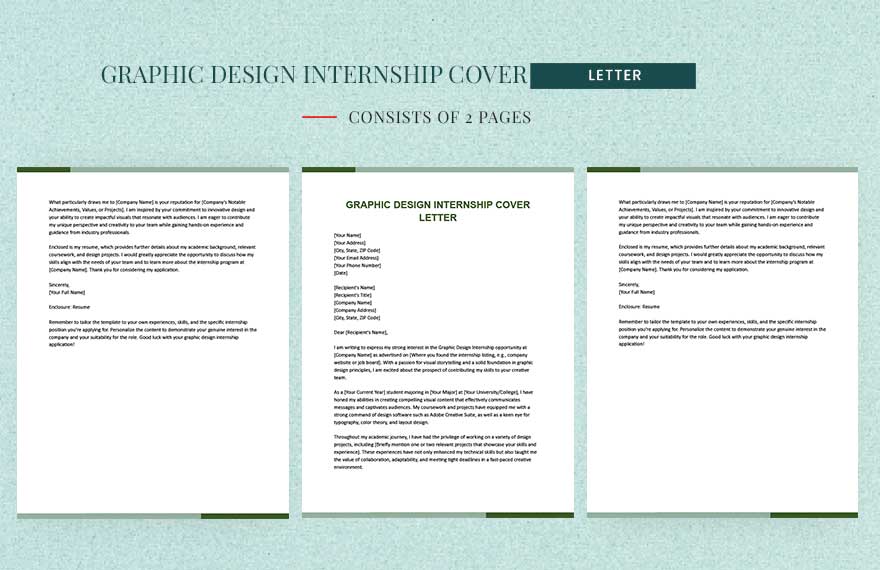 Graphic Design Internship Cover Letter