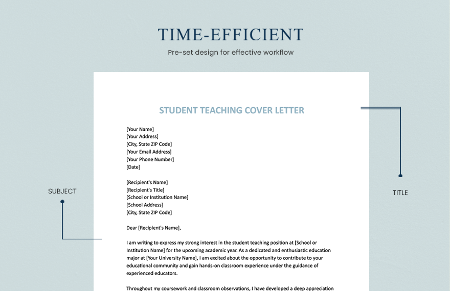 Student Teaching Cover Letter