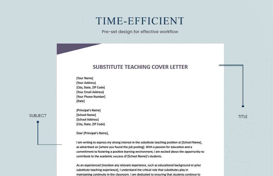 Substitute Teaching Cover Letter