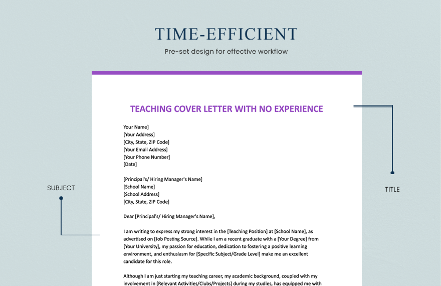 Teaching Cover Letter With No Experience