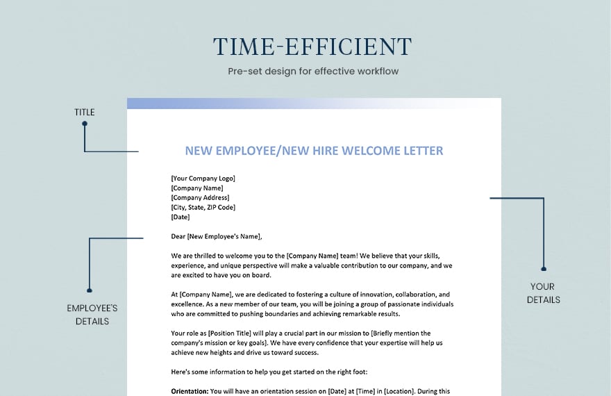 New Employee New Hire Welcome Letter