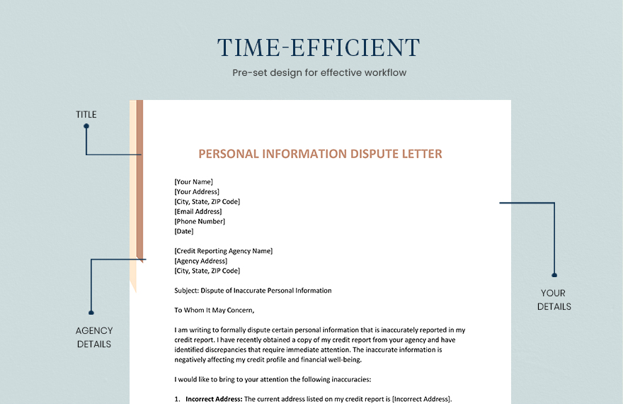 Personal Information Dispute Letter