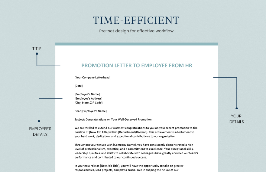 Promotion Letter to Employee From HR