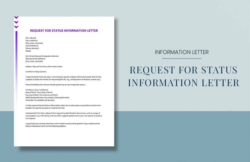 Request For Status Information Letter