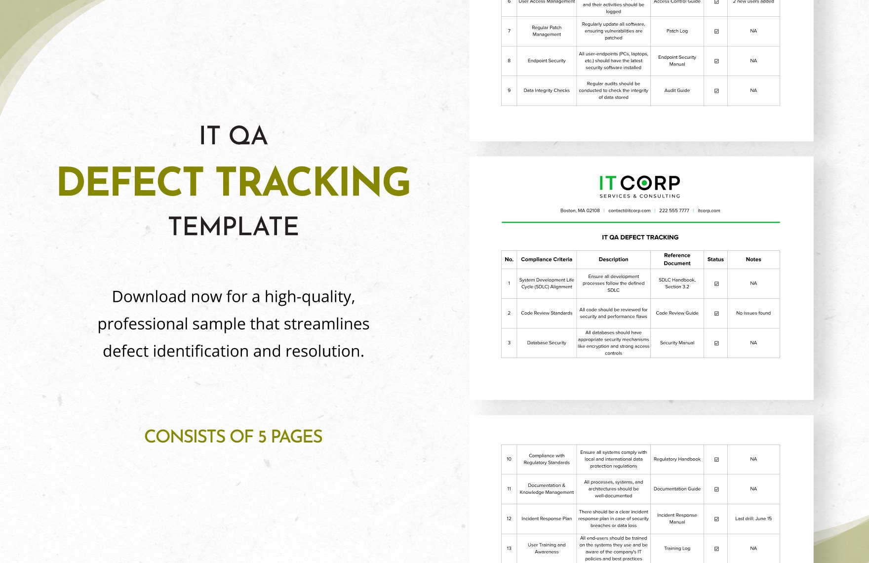 IT QA Defect Tracking Template