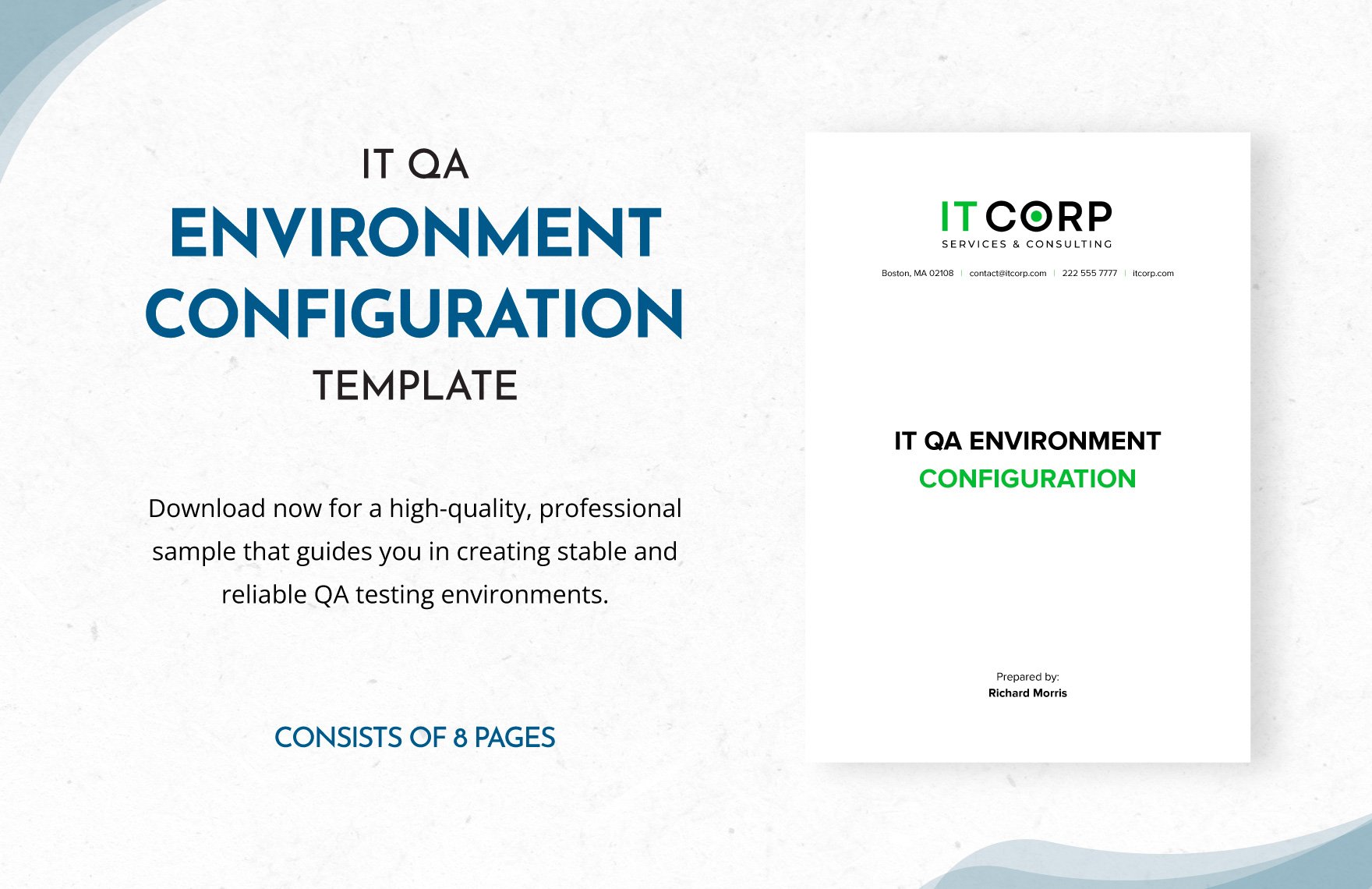 IT QA Environment Configuration Template in Word, Google Docs, PDF