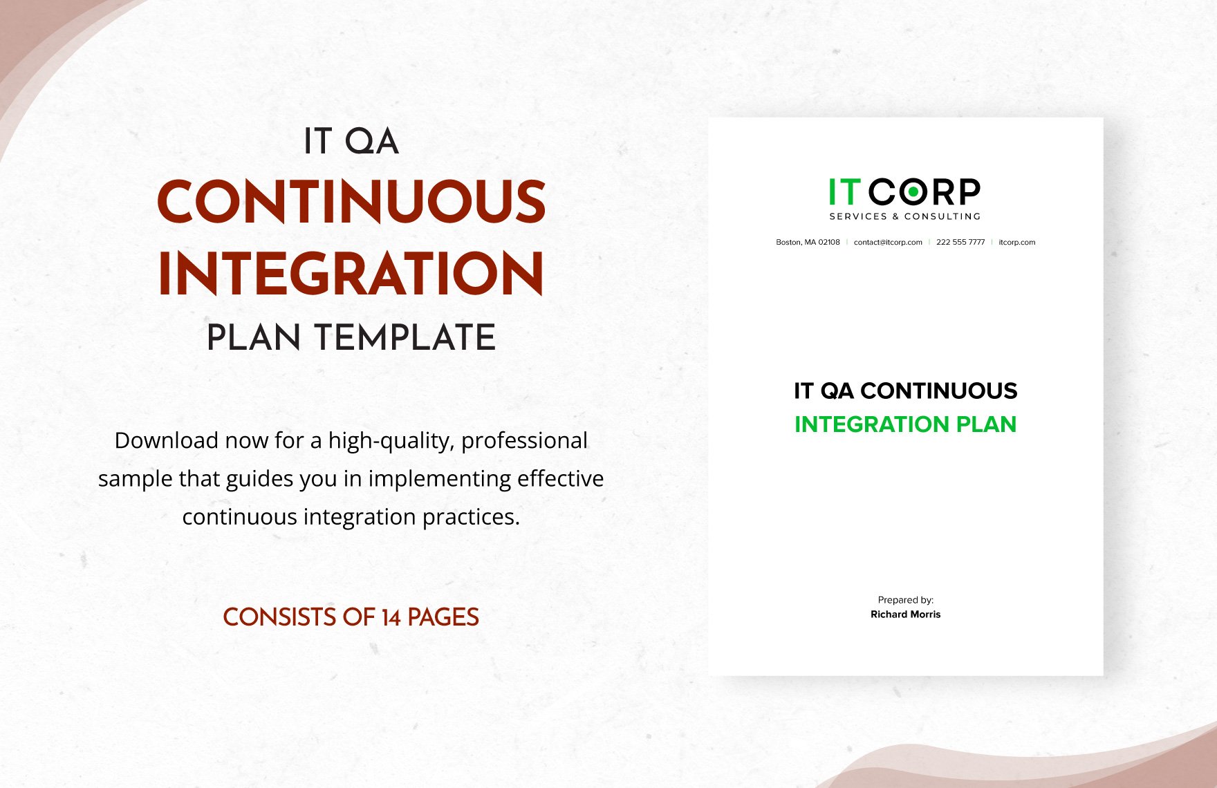 IT QA Continuous Integration Plan Template in Word, Google Docs, PDF