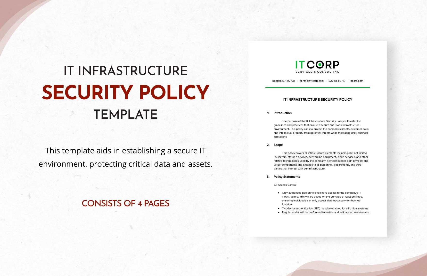 IT Infrastructure Security Policy Template in Word, Google Docs, PDF
